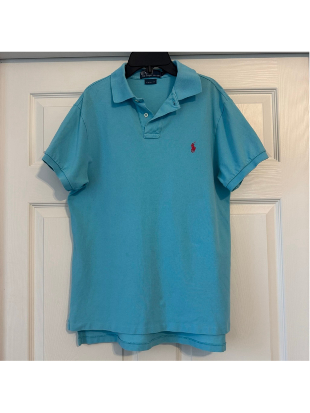 Y2K Men’s Polo Ralph Lauren Turquoise Pink Small Pony Size Medium Classic Fit